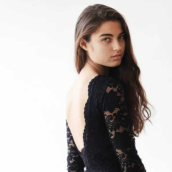 Black Open-Back Dress  #1118