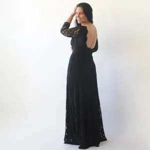 Black Open-Back Dress  #1118