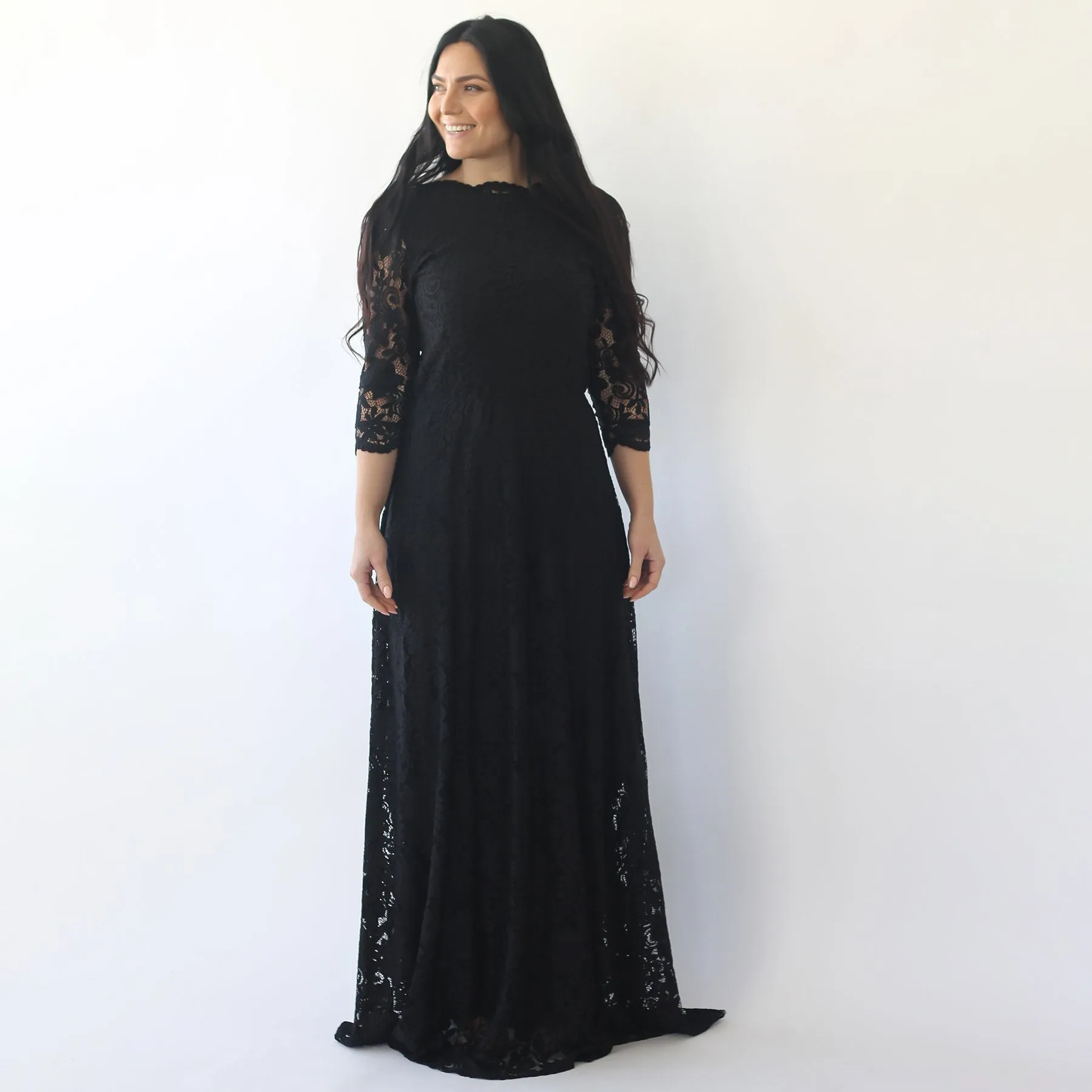 Black Open-Back Dress  #1118