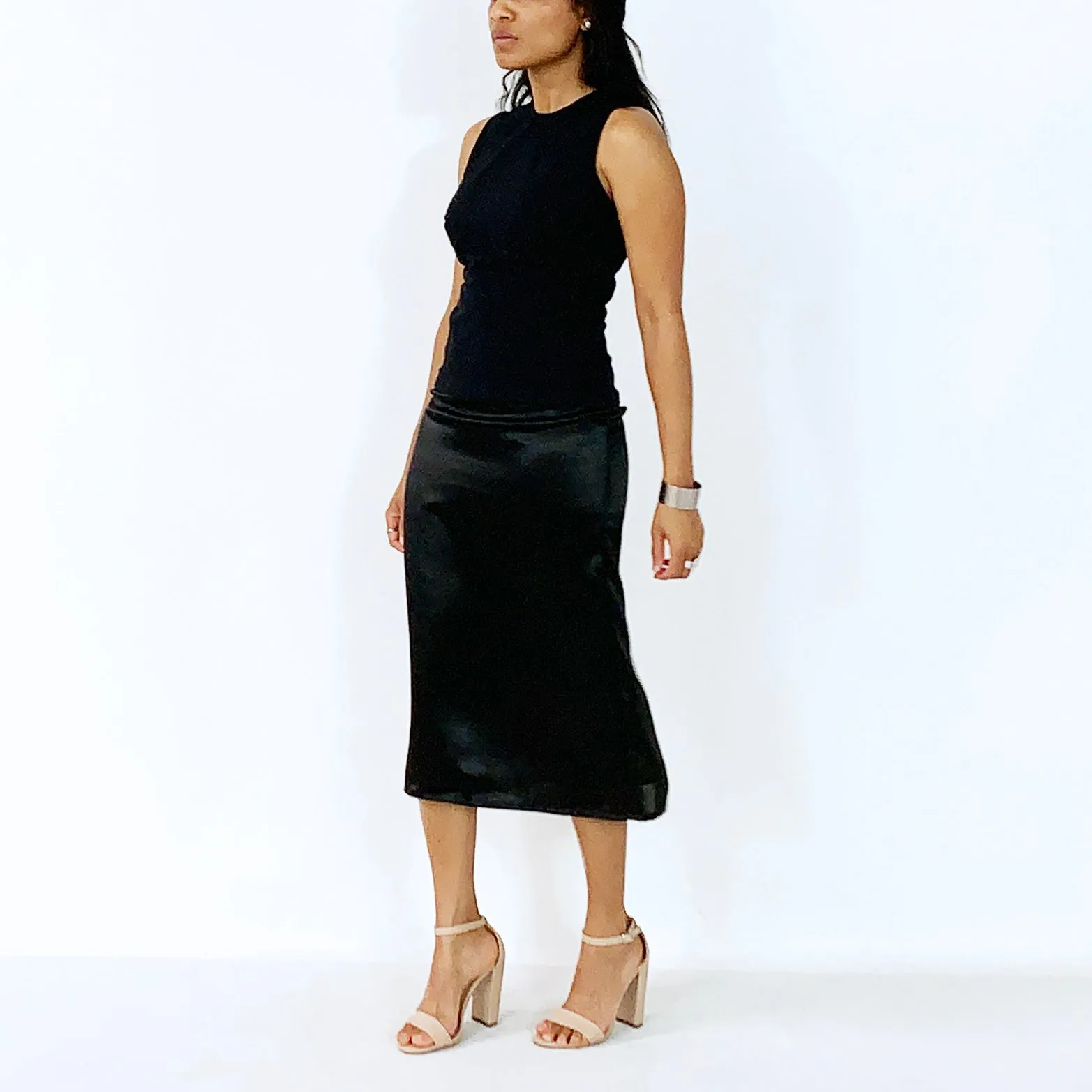 Black Satin Skirt | ALPHONSINA