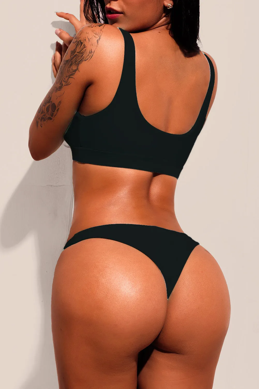 Black Sporty Fashion Bikini Bathing Suit
