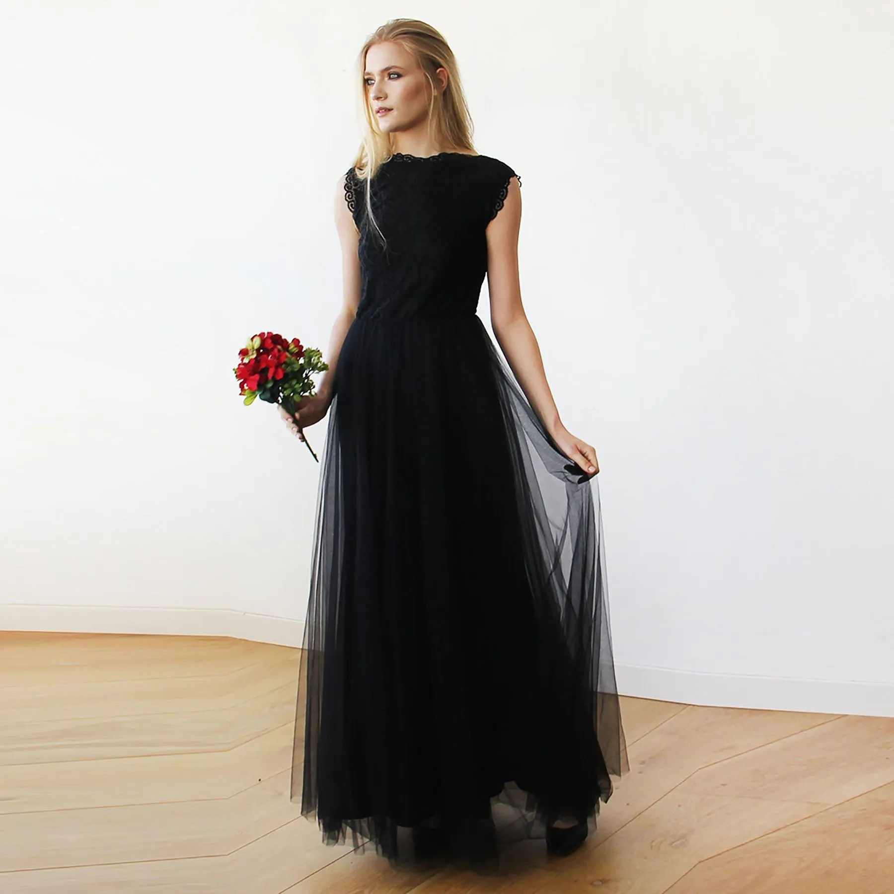 Black Tulle Gown #1145