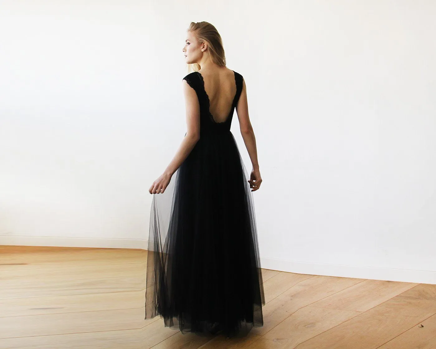 Black Tulle Gown #1145