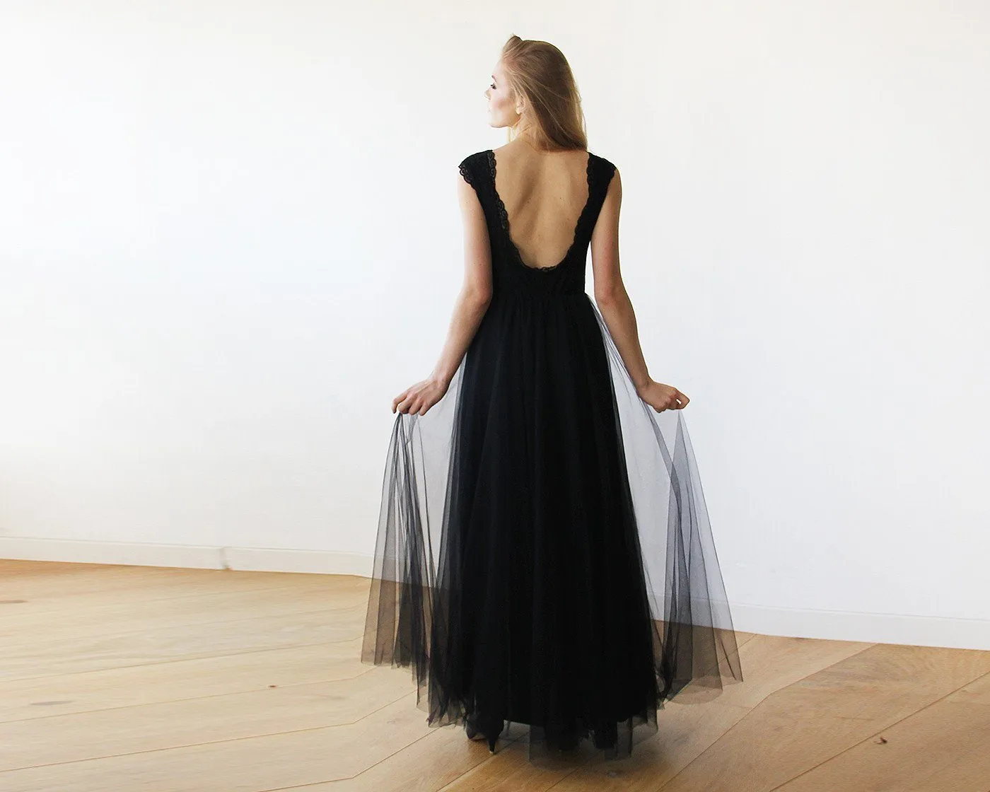 Black Tulle Gown #1145