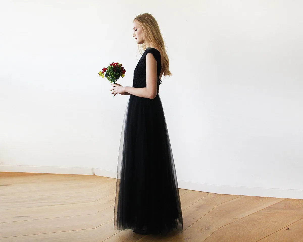 Black Tulle Gown #1145