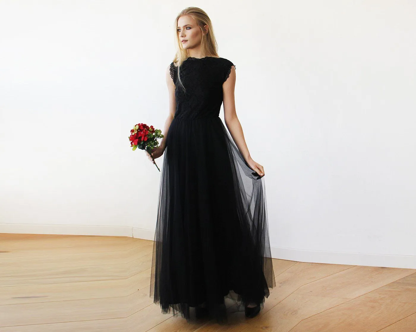 Black Tulle Gown #1145