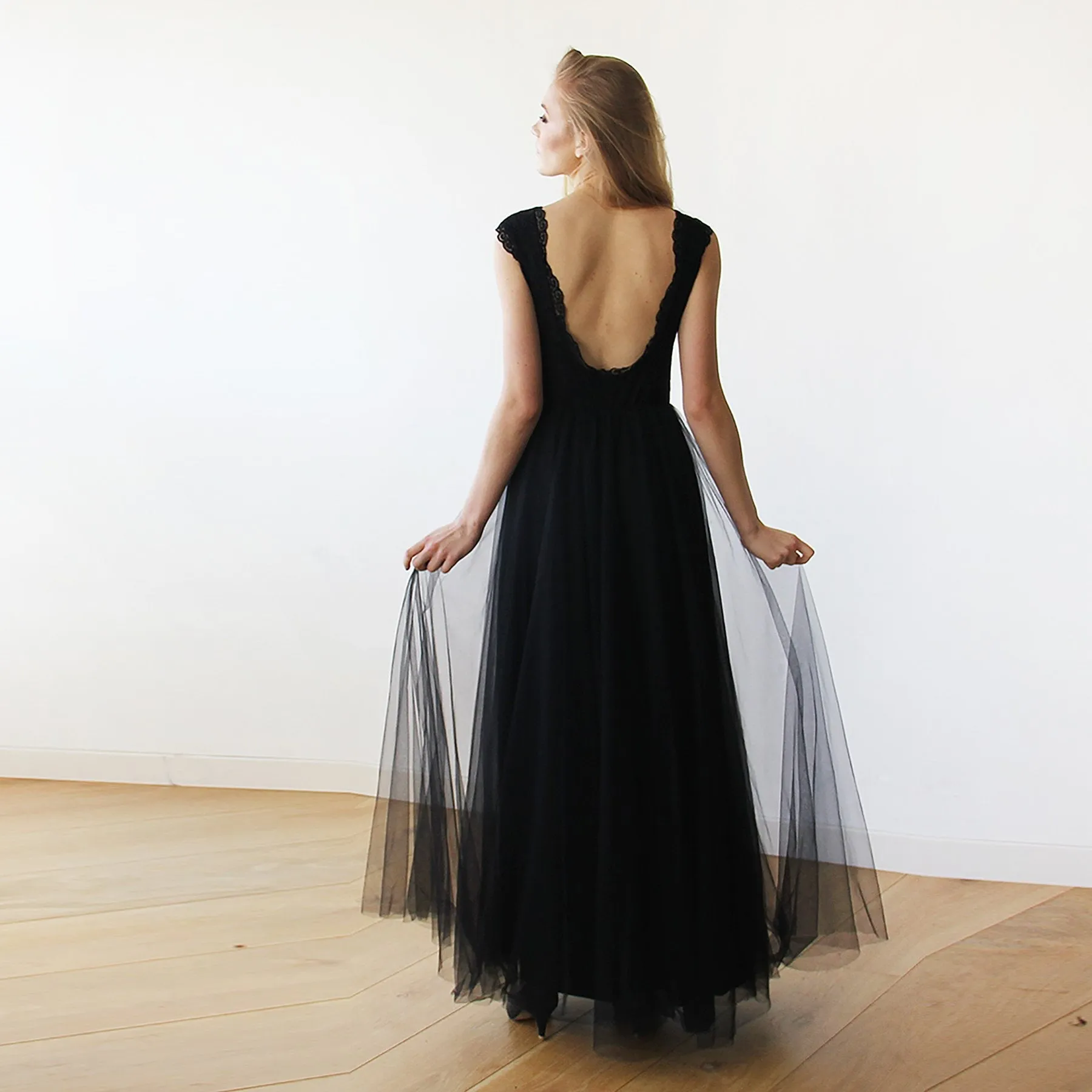 Black Tulle Gown #1145
