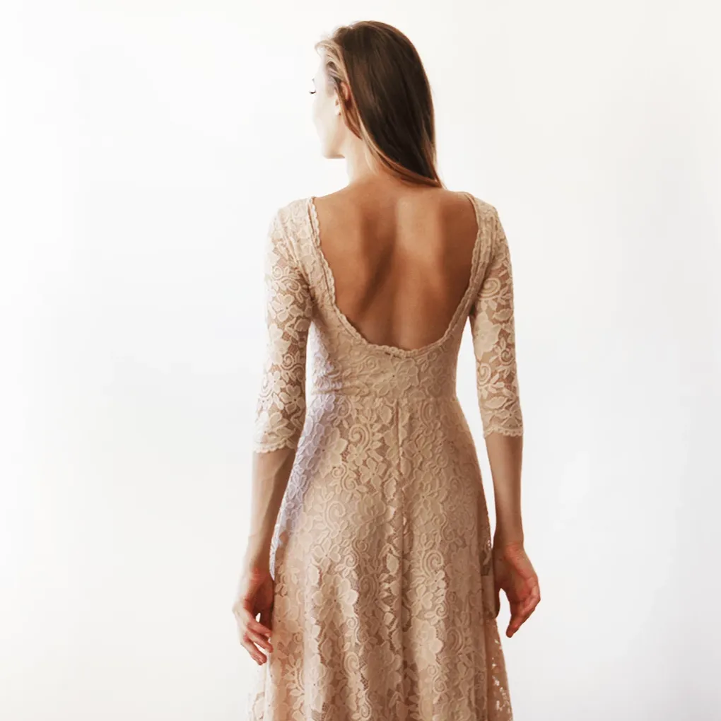 Blush Pink Gown Open Back #1118