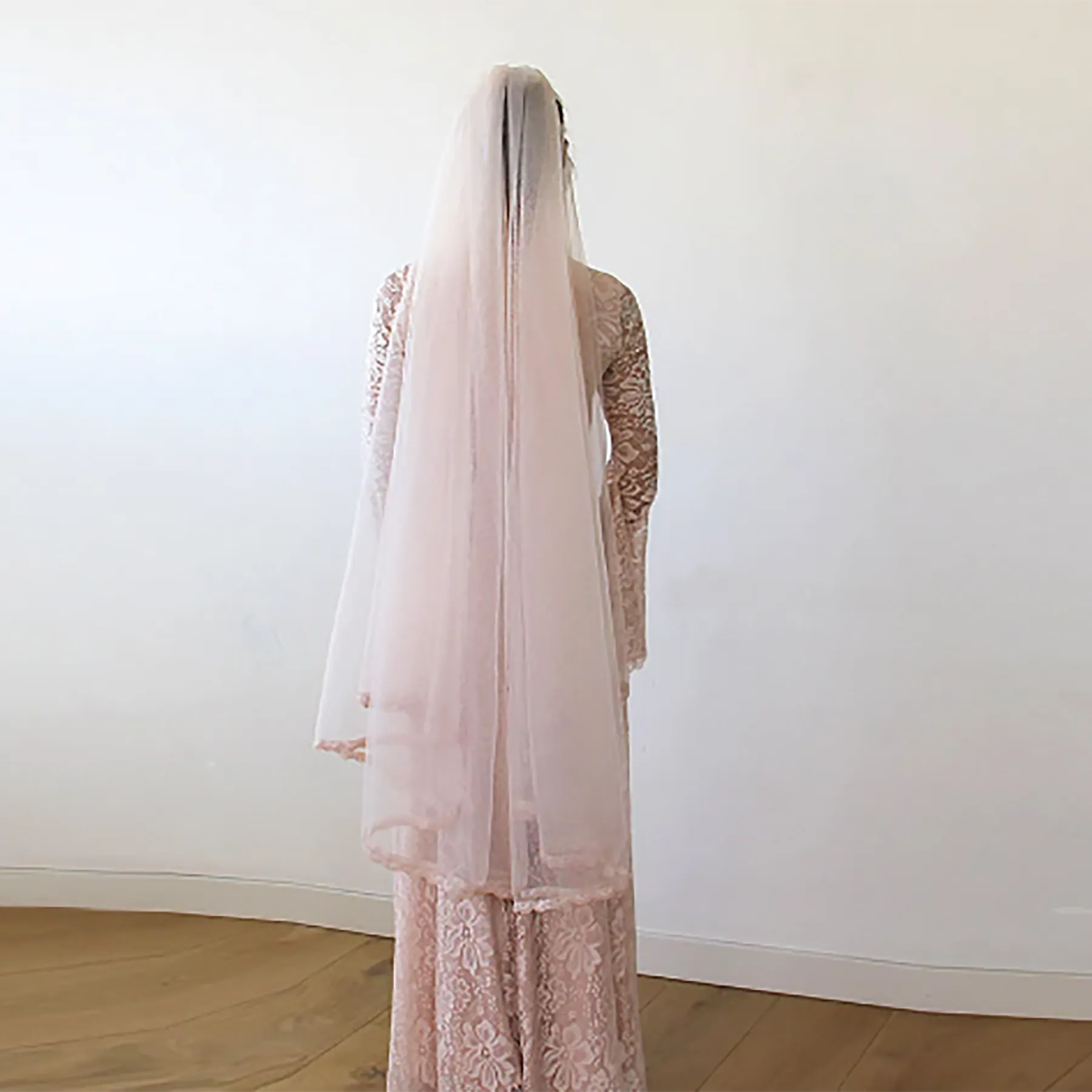 Blush Wedding Veil  #4015