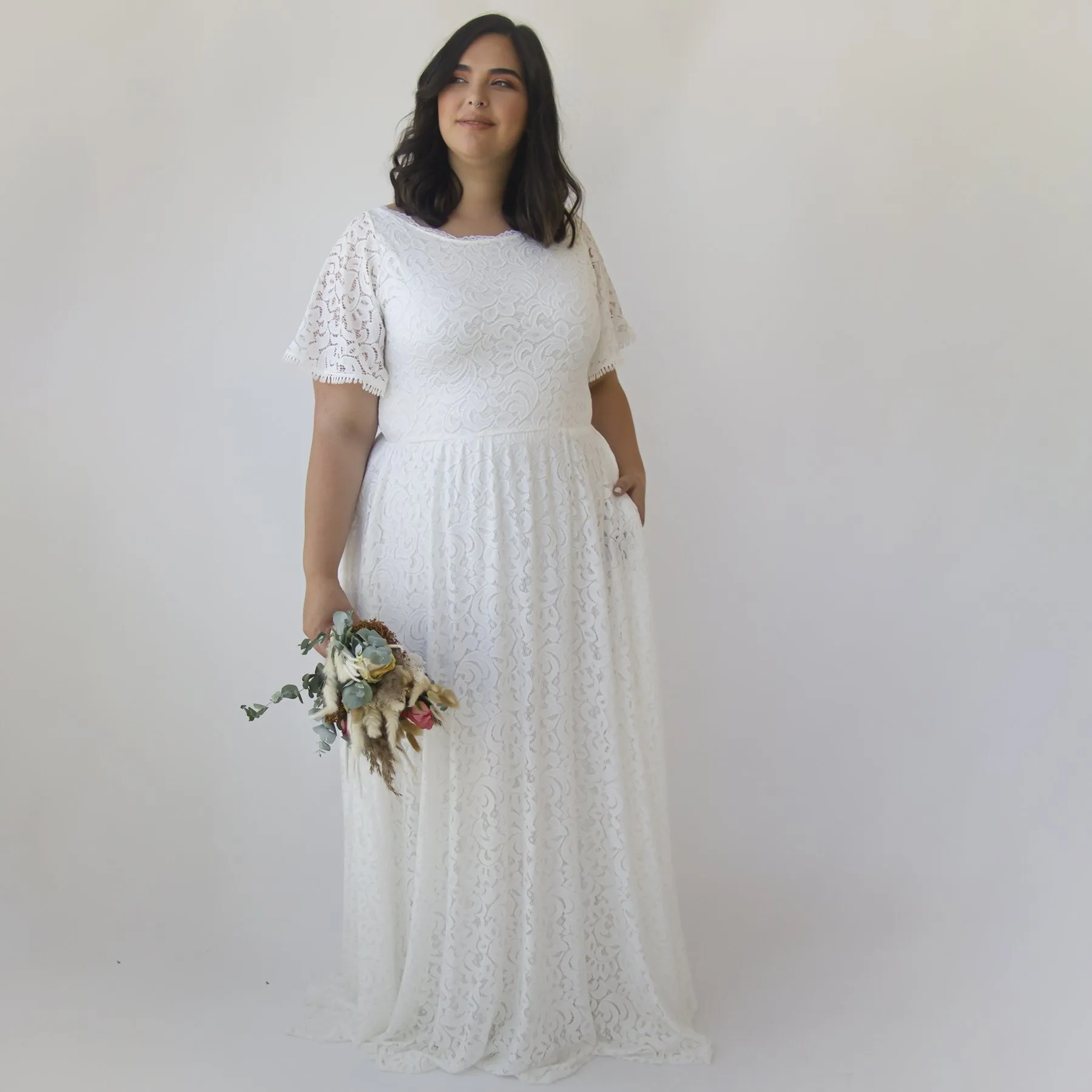 Bohemian dress with pockets #1318