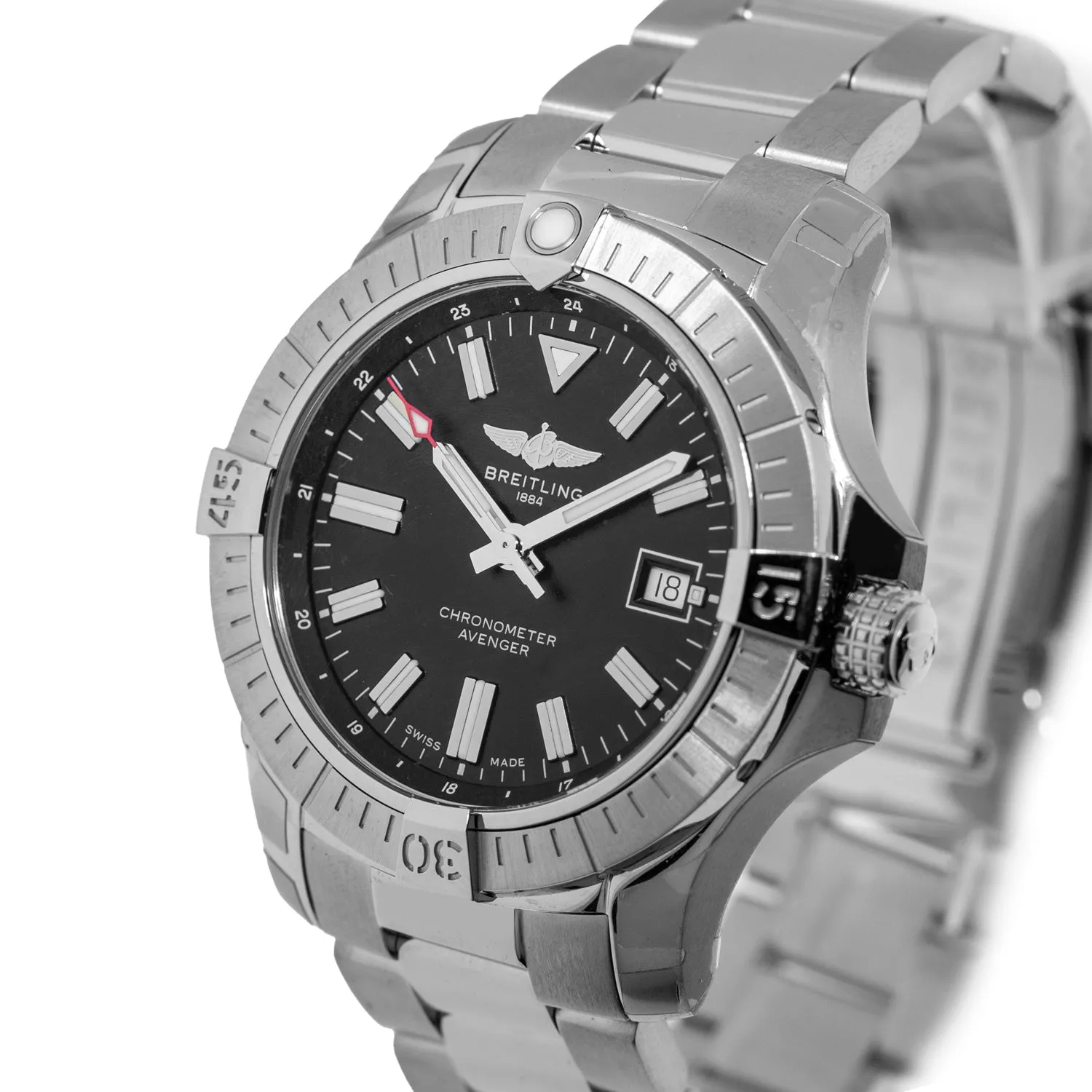 Breitling Avenger 43mm Stainless Steel Black Index Dial A173181