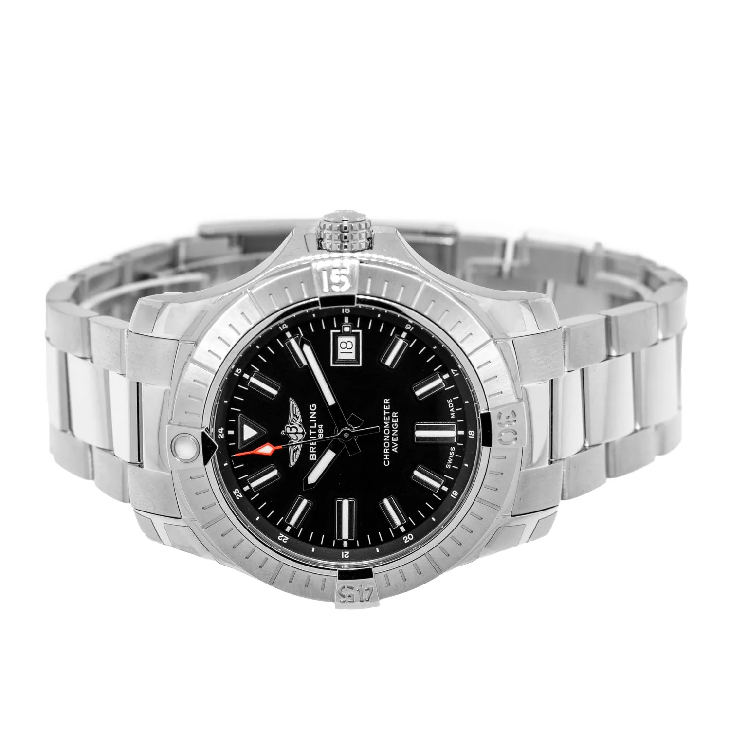 Breitling Avenger 43mm Stainless Steel Black Index Dial A173181