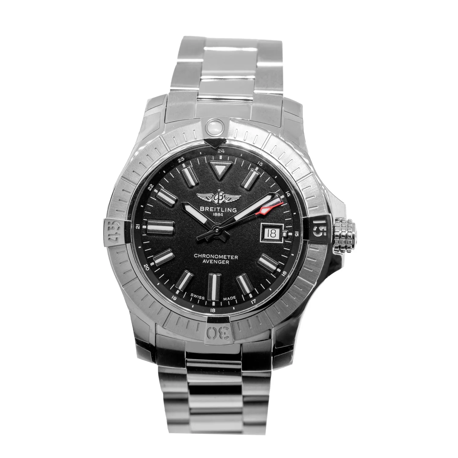Breitling Avenger 43mm Stainless Steel Black Index Dial A173181