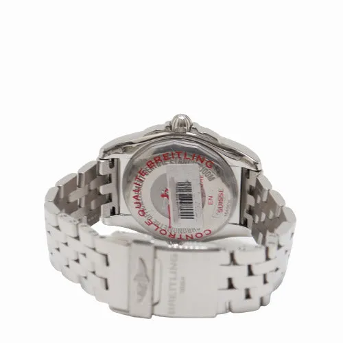 Breitling Galactic Stainless Steel 36mm Black Stick Dial Watch Reference# W7433012/BE08