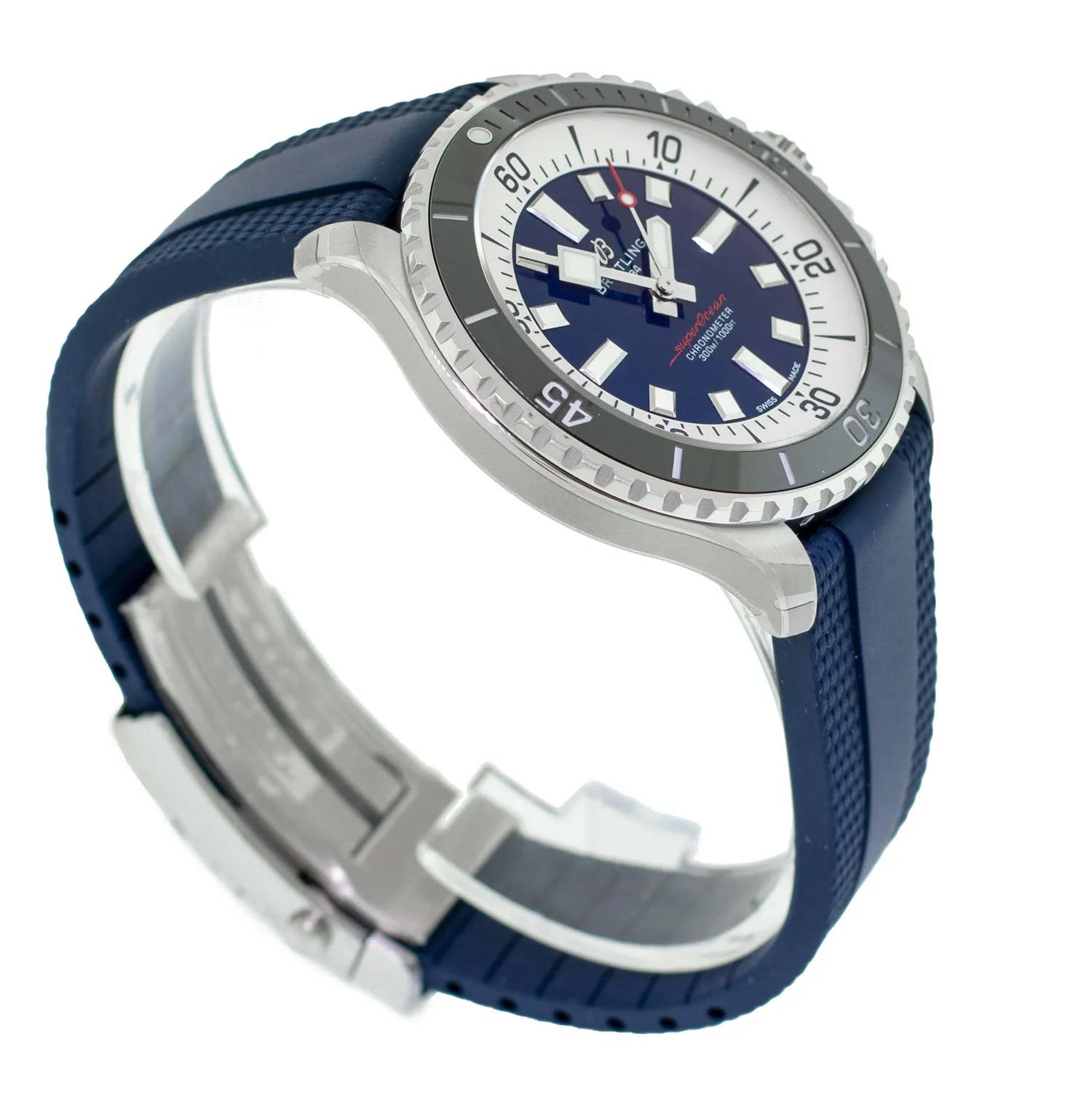 Breitling Superocean 44mm Stainless Steel Blue Index Dial Black Bezel A17376