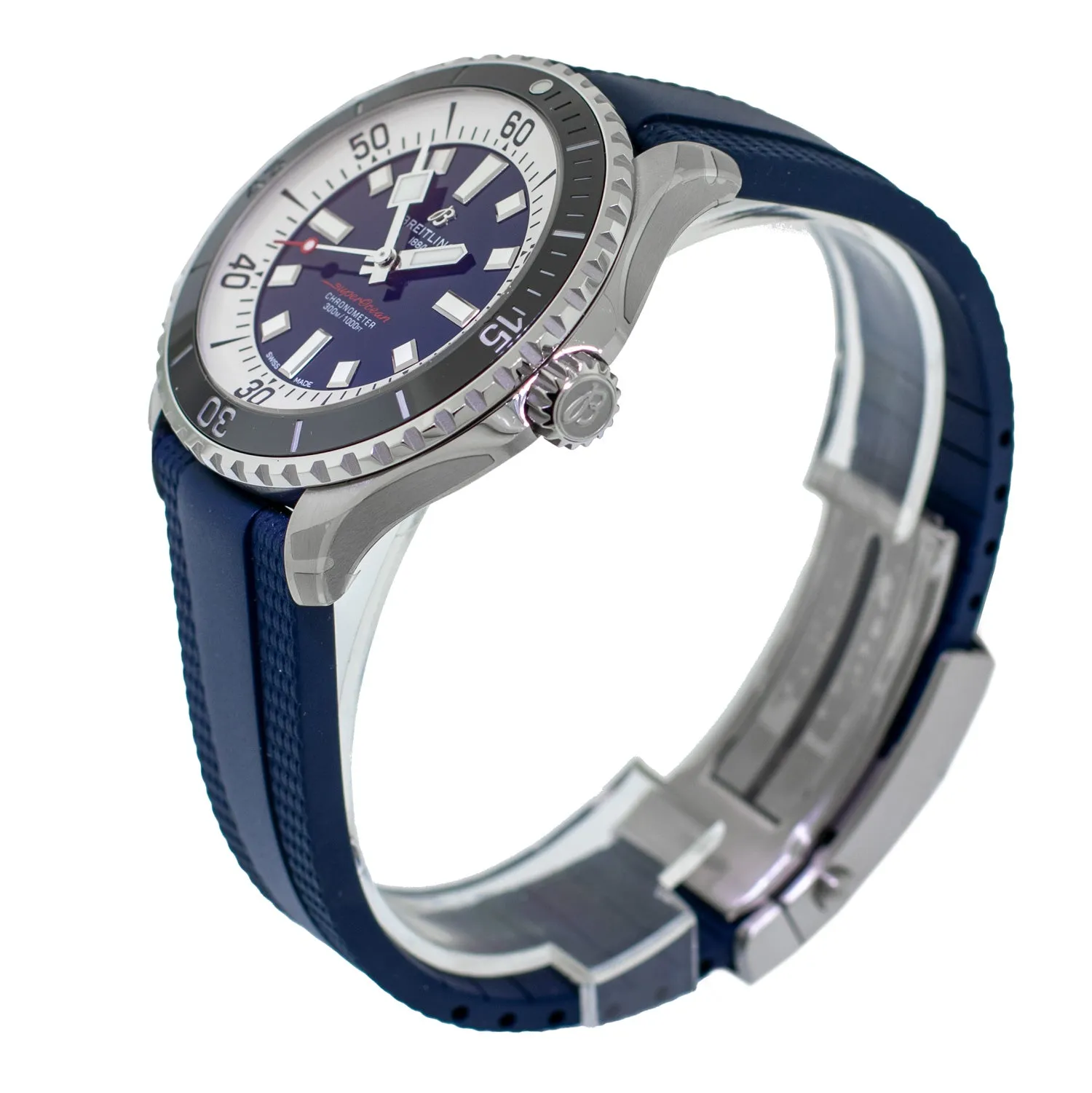 Breitling Superocean 44mm Stainless Steel Blue Index Dial Black Bezel A17376