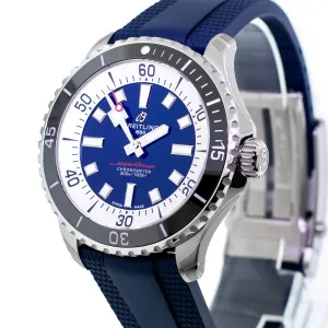Breitling Superocean 44mm Stainless Steel Blue Index Dial Black Bezel A17376
