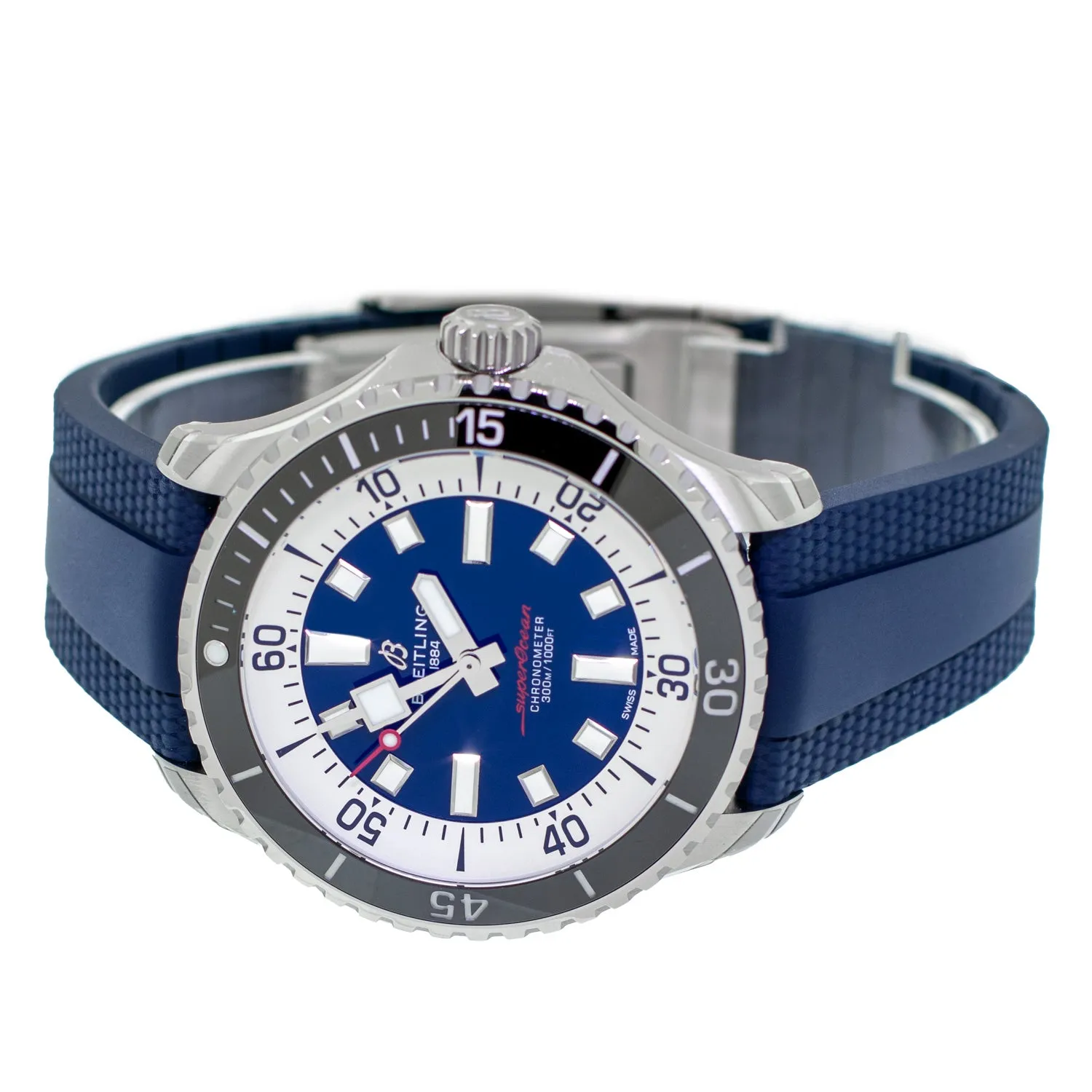 Breitling Superocean 44mm Stainless Steel Blue Index Dial Black Bezel A17376