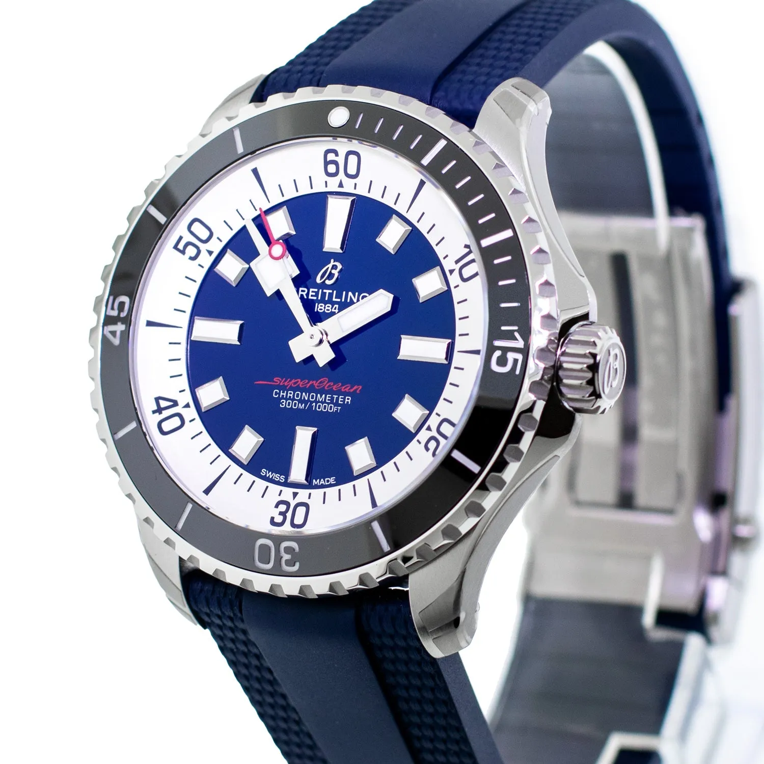 Breitling Superocean 44mm Stainless Steel Blue Index Dial Black Bezel A17376