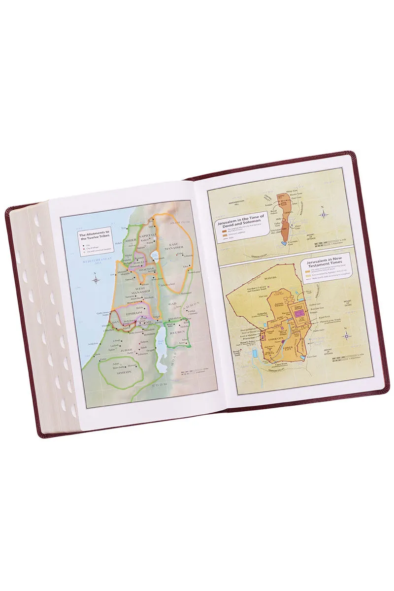 Burgundy LuxLeather Super Giant Print KJV Bible with Thumb Index