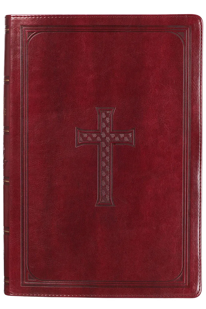 Burgundy LuxLeather Super Giant Print KJV Bible with Thumb Index