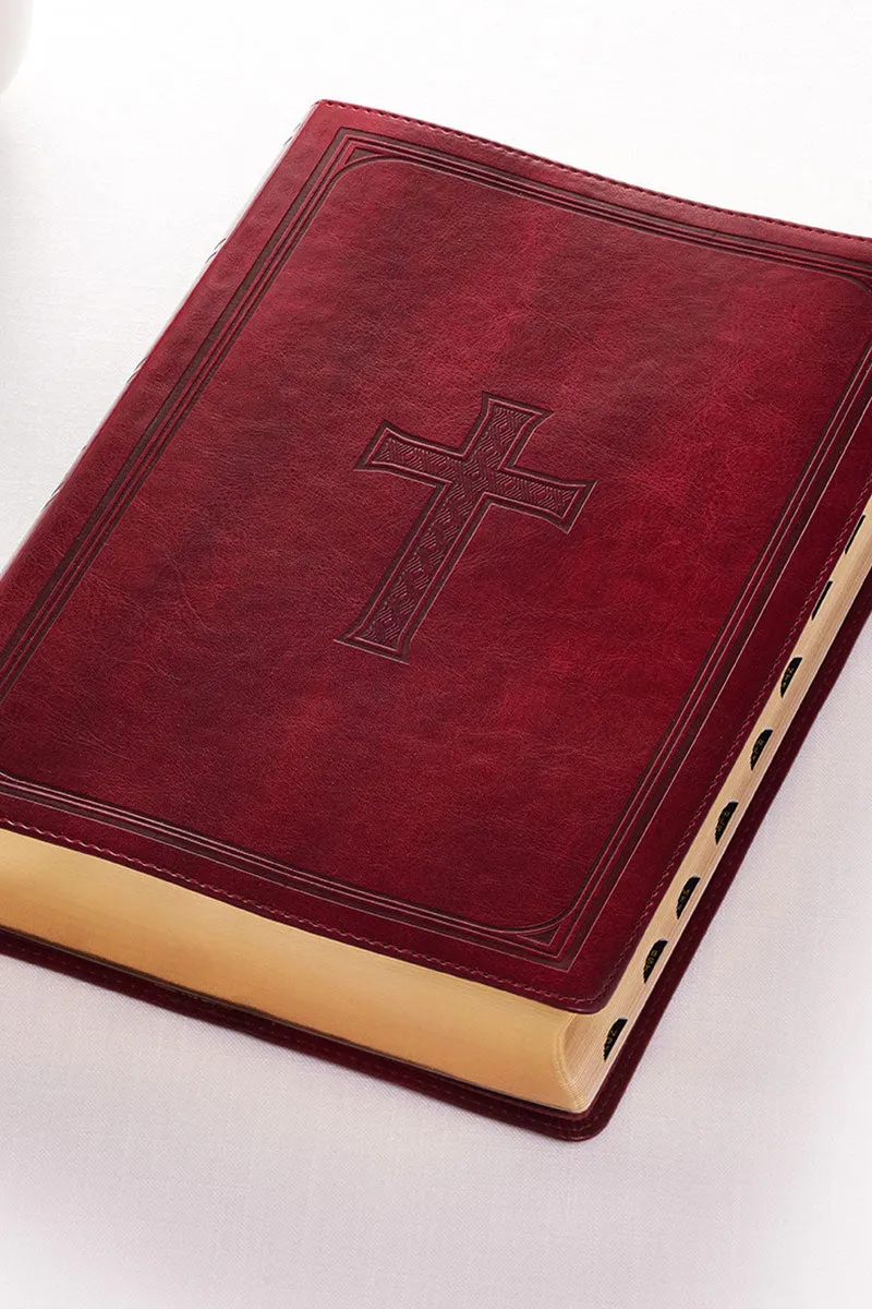 Burgundy LuxLeather Super Giant Print KJV Bible with Thumb Index