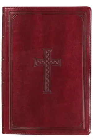 Burgundy LuxLeather Super Giant Print KJV Bible with Thumb Index