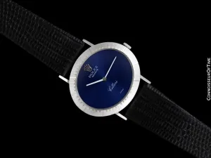 c. 1967 Rolex Cellini Vintage Mens Midsize Handwound TV Watch, Ref. 4083 - 18K White Gold
