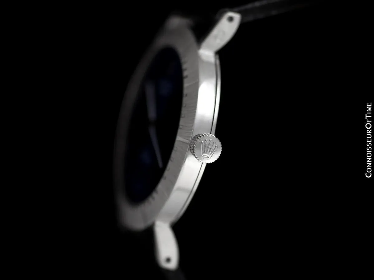 c. 1967 Rolex Cellini Vintage Mens Midsize Handwound TV Watch, Ref. 4083 - 18K White Gold