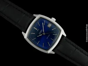 c. 1971 Omega De Ville Vintage Mens Automatic Blue Dial Watch - Stainless Steel