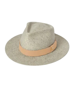 Cara Wide Brim Fedora in Light Grey Marle