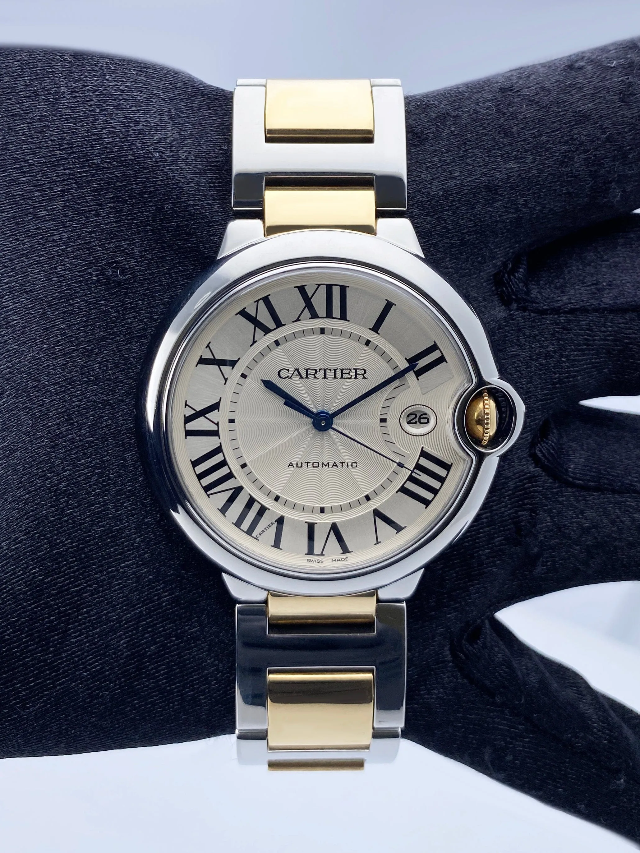 Cartier Ballon Bleu W69009Z3 Silver Dial Two-Tone Mens Watch