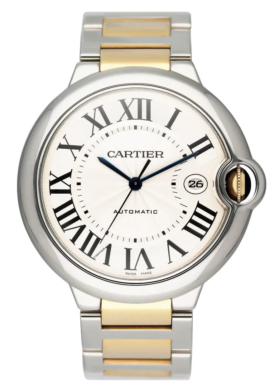 Cartier Ballon Bleu W69009Z3 Silver Dial Two-Tone Mens Watch
