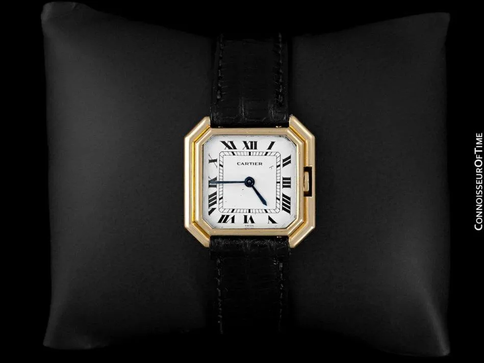 Cartier Ceinture Vintage Mens Midsize Unisex Mechanical Watch - Solid 18K Gold