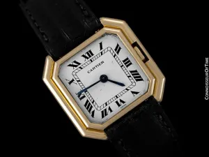 Cartier Ceinture Vintage Mens Midsize Unisex Mechanical Watch - Solid 18K Gold