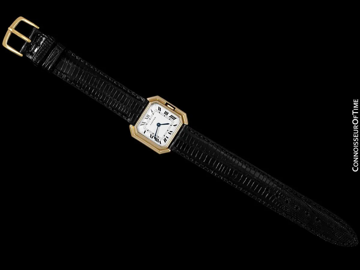 Cartier Ceinture Vintage Mens Midsize Unisex Mechanical Watch - Solid 18K Gold