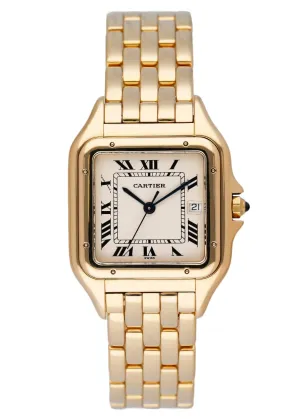 Cartier Panthere 887968 18K Yellow Gold Mens Watch Box And Papers