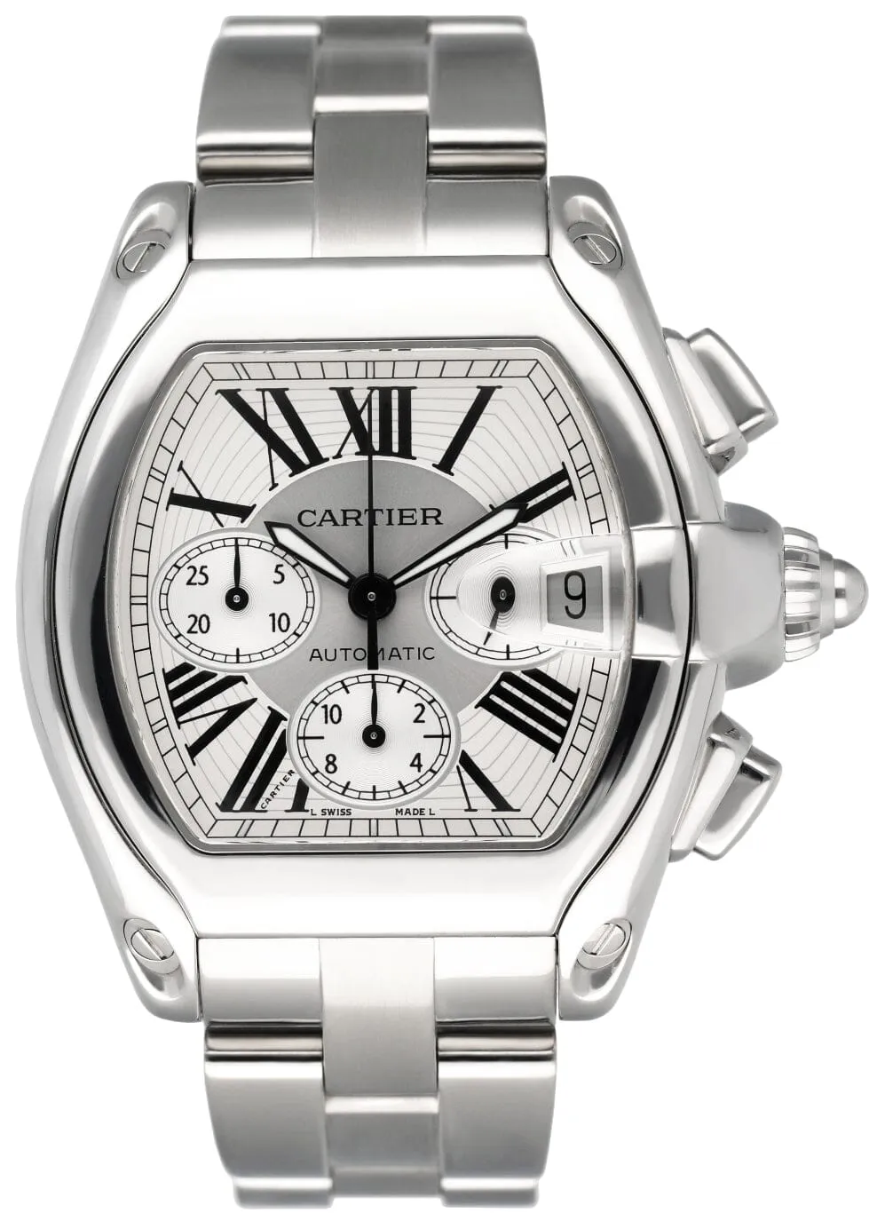 Cartier Roadster W62019X6 Silver Dial Mens Watch