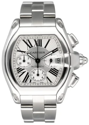 Cartier Roadster W62019X6 Silver Dial Mens Watch