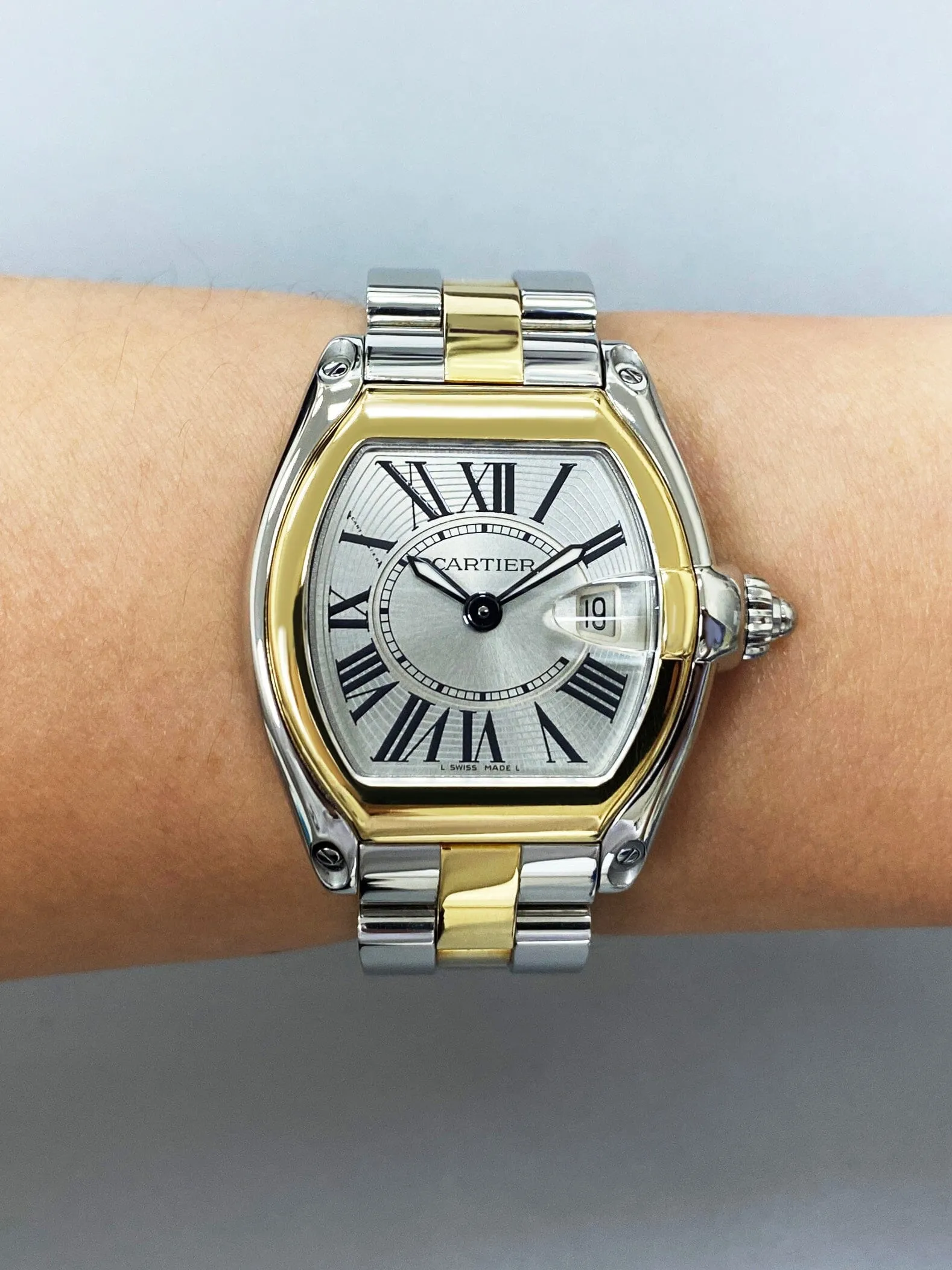 Cartier Roadster W62026Y4 Two Tone Yellow Gold Ladies Watch