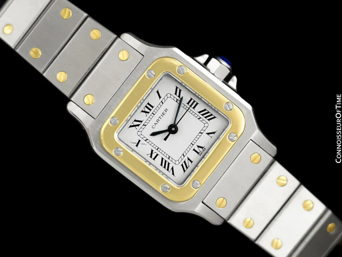 Cartier Santos Ladies Two-Tone Automatic Bracelet Watch - Stainless Steel & 18K Gold