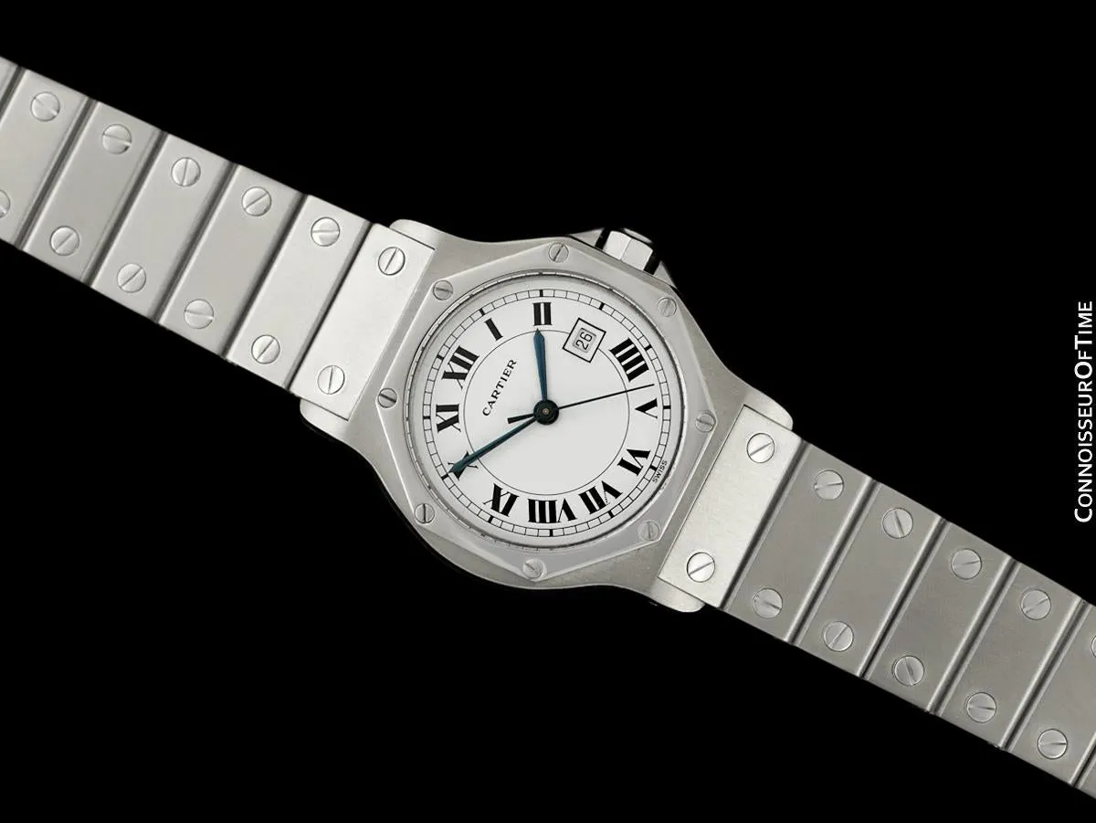 Cartier Santos Octagon Mens Unisex Watch, Automatic - Stainless Steel