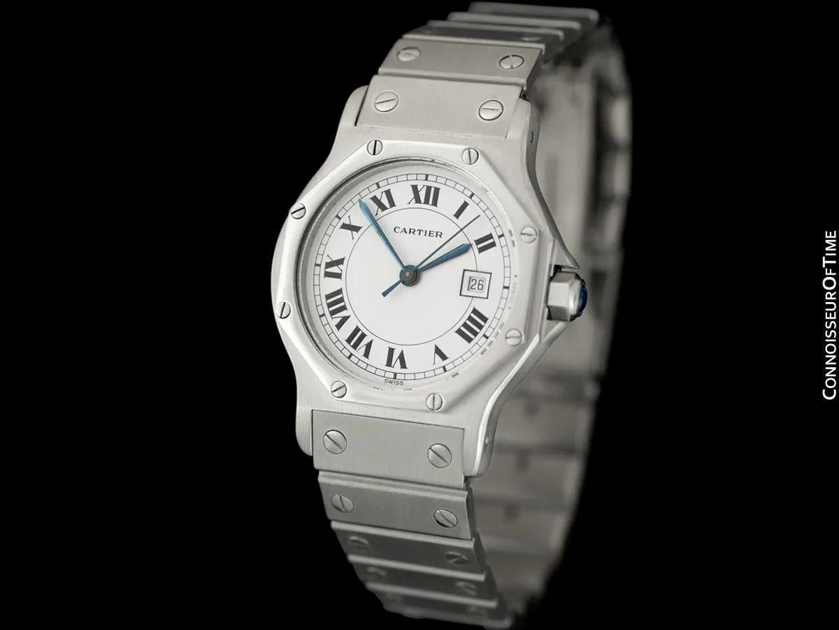 Cartier Santos Octagon Mens Unisex Watch, Automatic - Stainless Steel