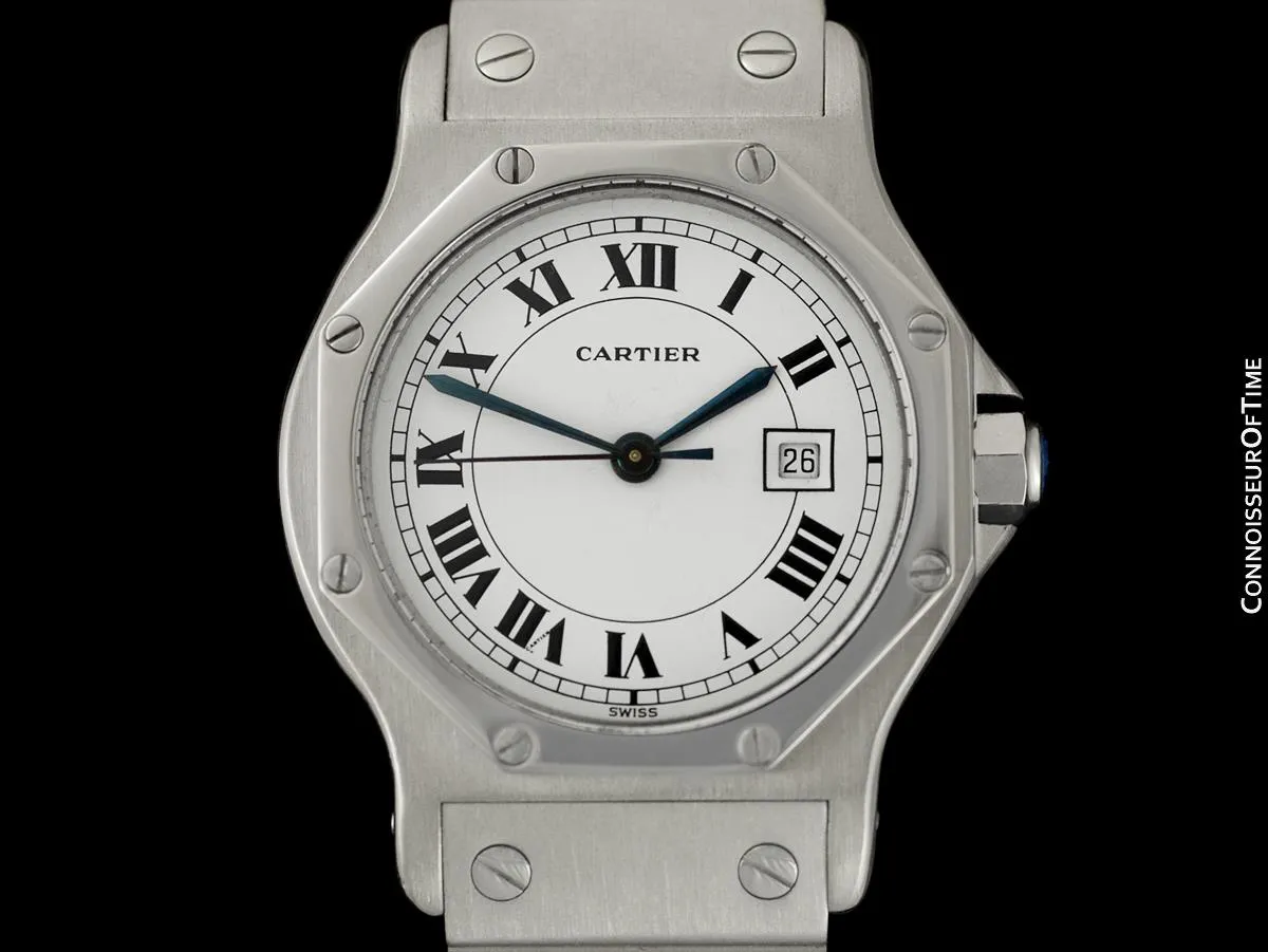 Cartier Santos Octagon Mens Unisex Watch, Automatic - Stainless Steel