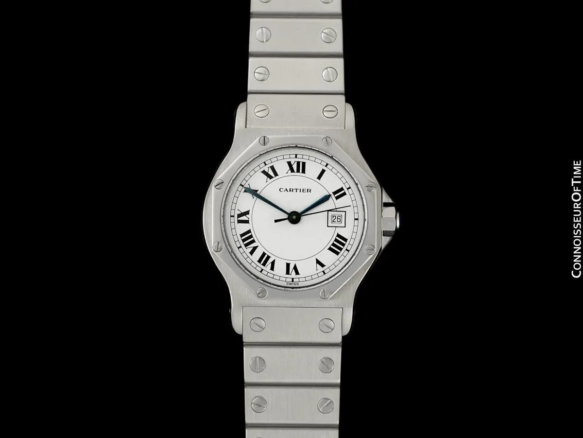 Cartier Santos Octagon Mens Unisex Watch, Automatic - Stainless Steel