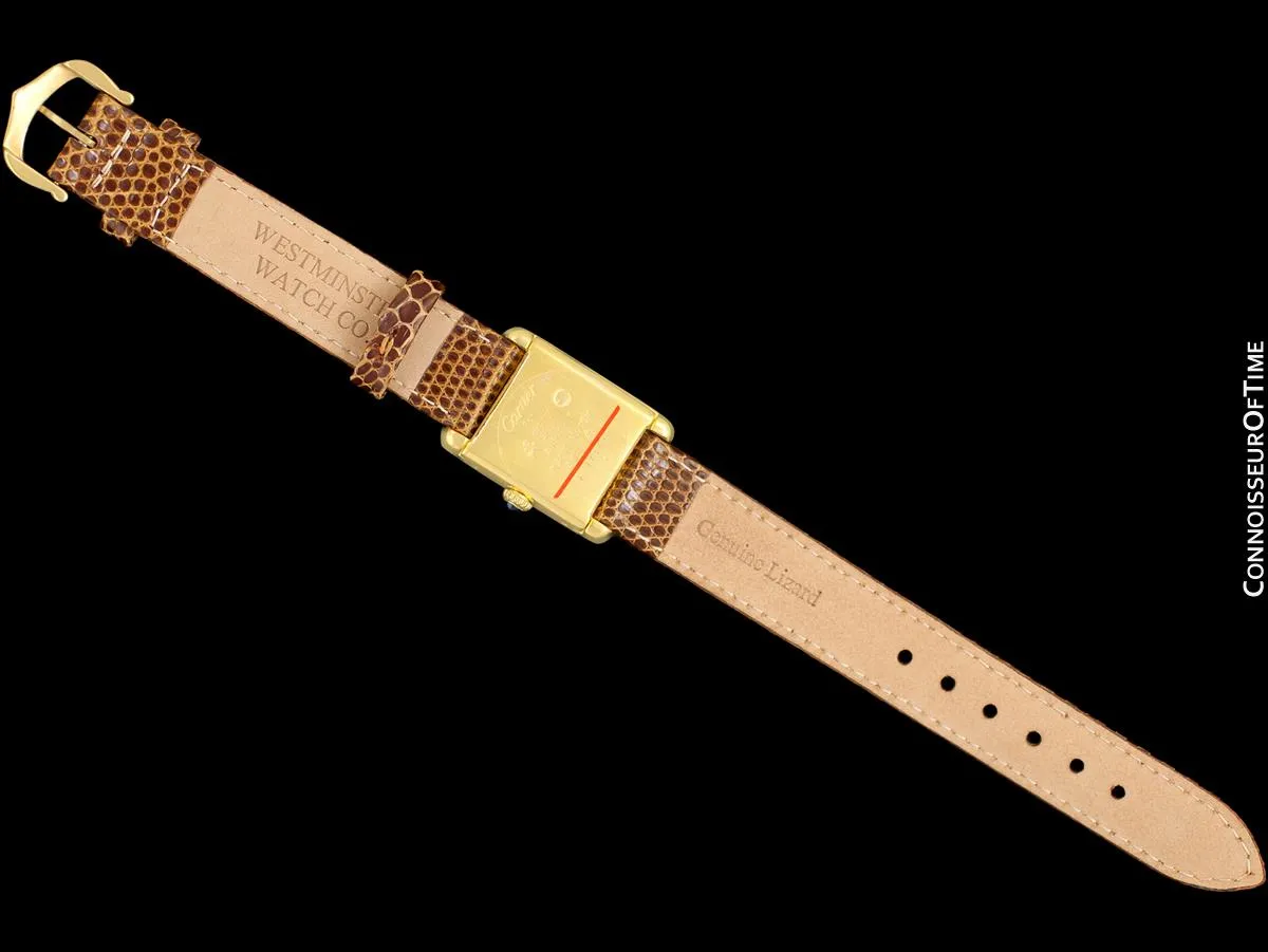 Cartier Vintage Ladies Tank Mechanical Watch - Gold Vermeil, 18K Gold over Sterling Silver