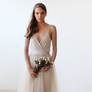 Champagne tulle dress #1053