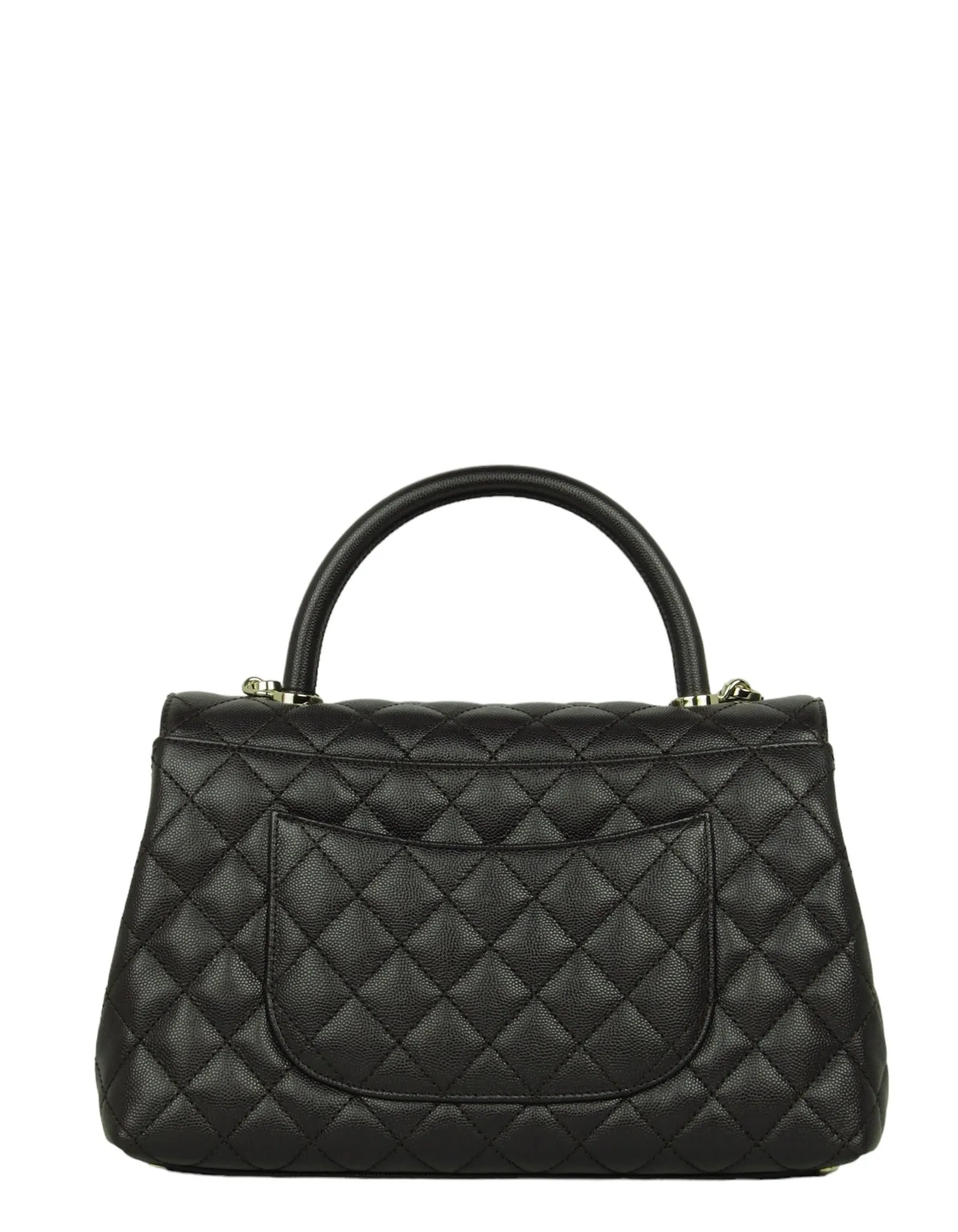 Chanel 2024 Brown Caviar Small Coco Handle Flap Bag