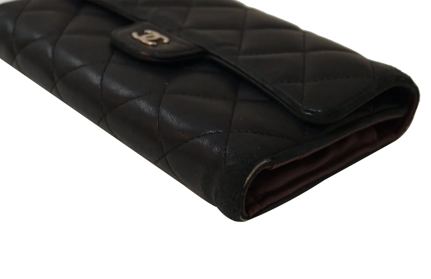 CHANEL Black Caviar Classic Flap Long Wallet