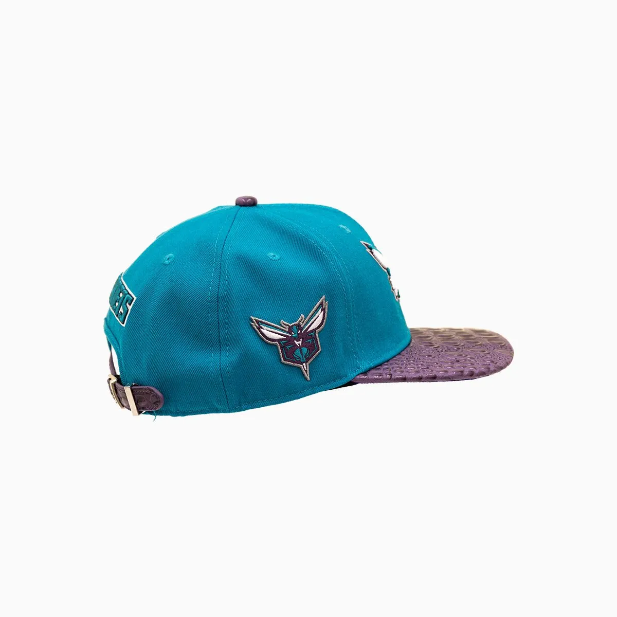 Charlotte Hornets NBA Leather Visor Snapback Hat